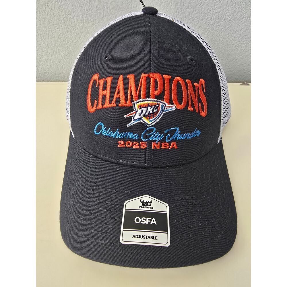 OKC Thunder 2025 NBA Champions Trucker Hat OSFA NWT